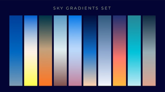 Free Vector set of sky gradients background