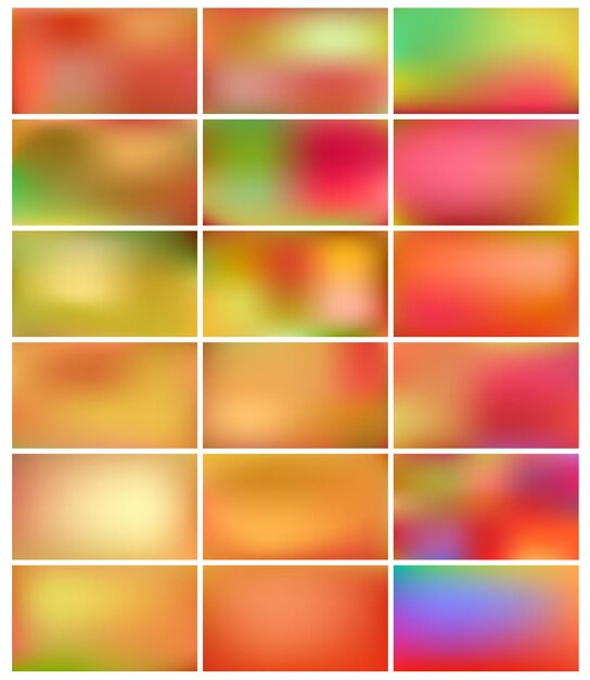 Set of smooth and blurry abstract gradient