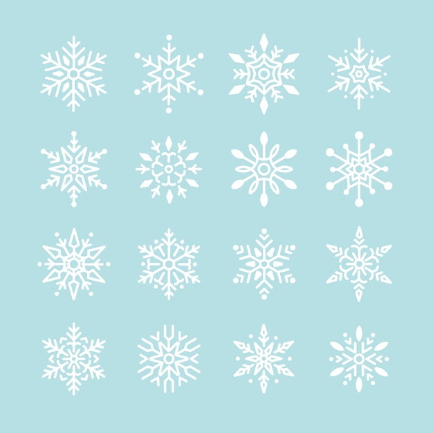 Set of Snowflakes Christmas design vector