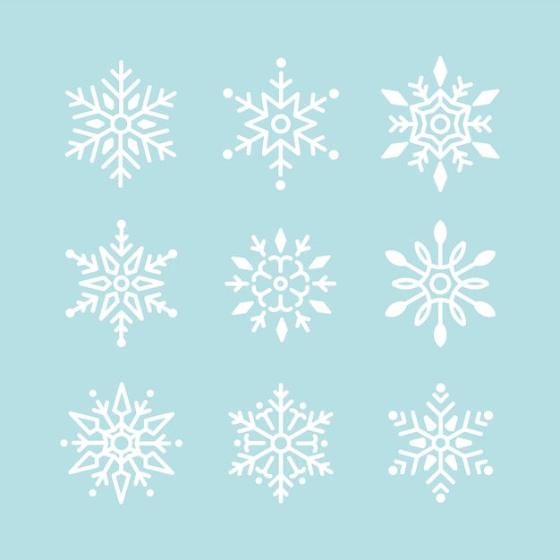 Set of Snowflakes Christmas design vector