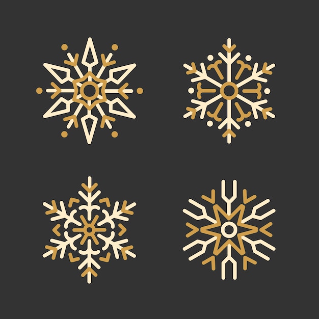 Set of Snowflakes Christmas design vector