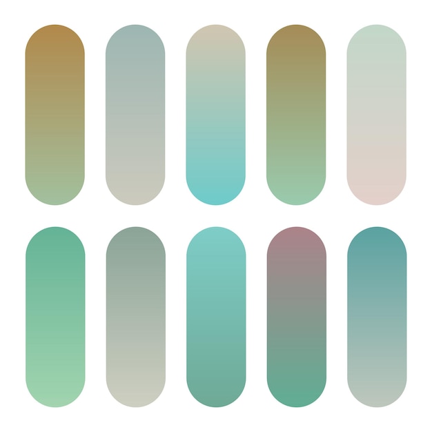 Free Vector set of soft desaturated green color gradients