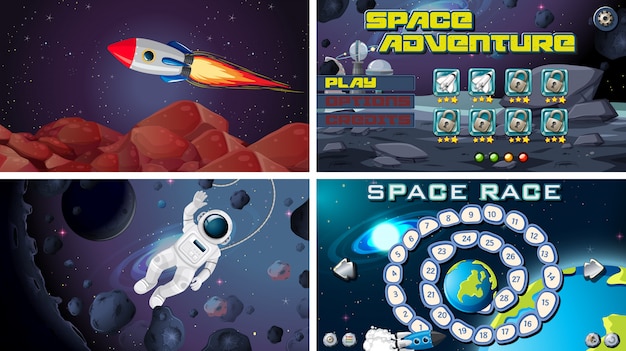 Free vector set of space games