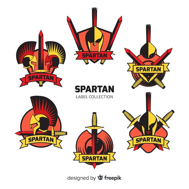 Free Vector set of spartan badges