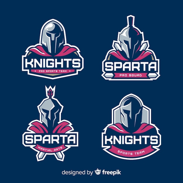 Free vector set of spartan labels