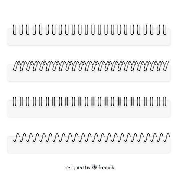 Set of spirals for notebooks realistic style