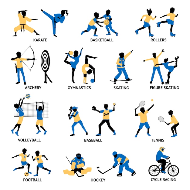 Set Of Sportsmen Silhouettes