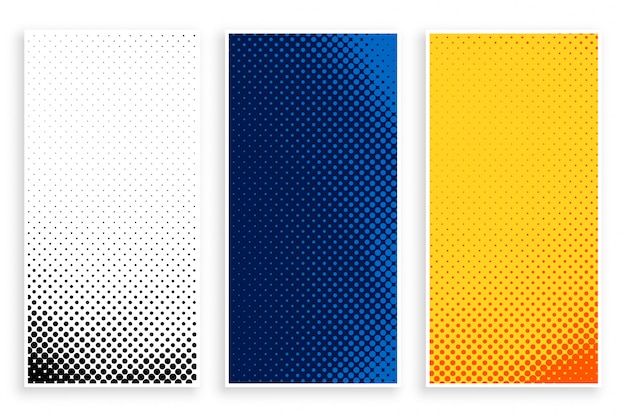 Set of stylish halftone banners set 