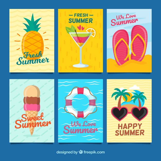 Set of summer cards