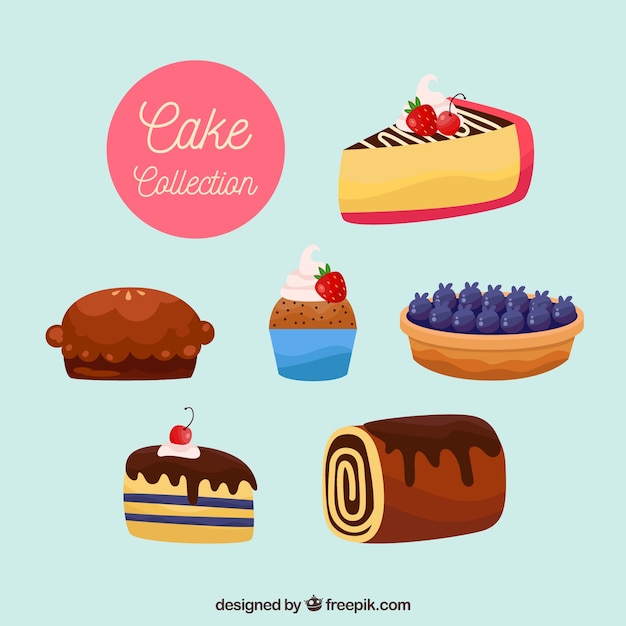 Set of sweet cakes