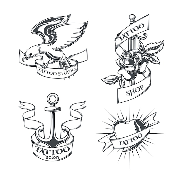 Free vector set of tattoo emblems