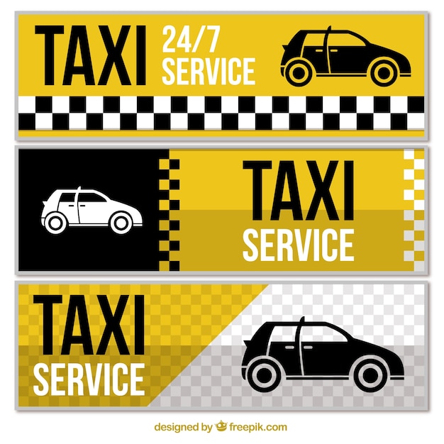 Set of three abstract taxi banners