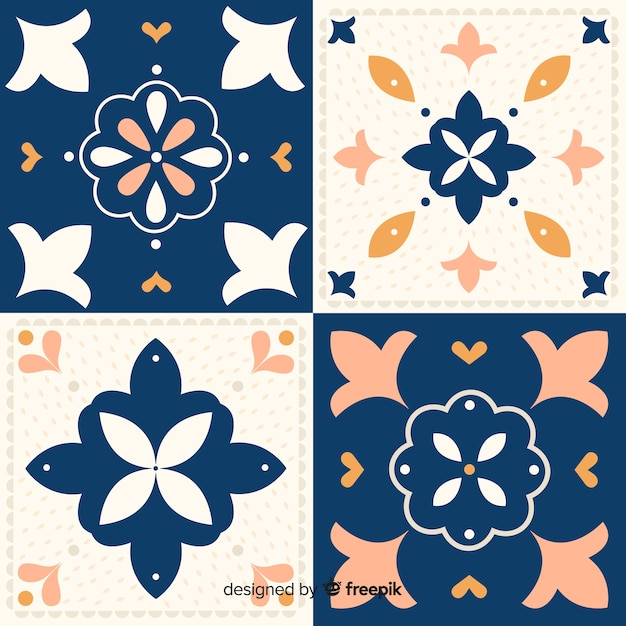 Free Vector set of tiles in flat design