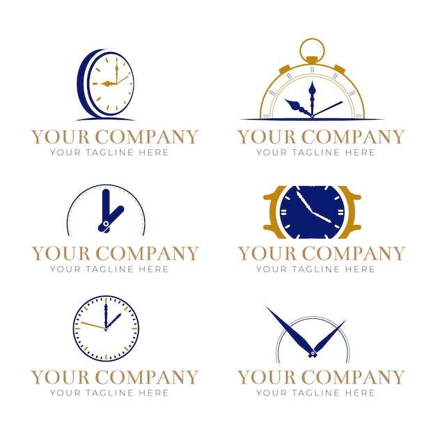 Set of time logo templates