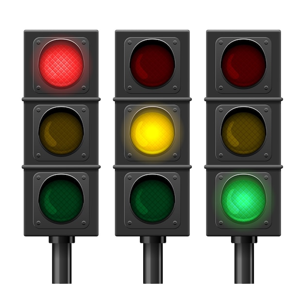 Set of Traffic Lights isolated