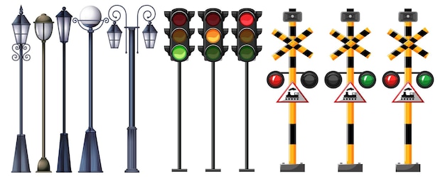 Free Vector set for traffic lights and signals