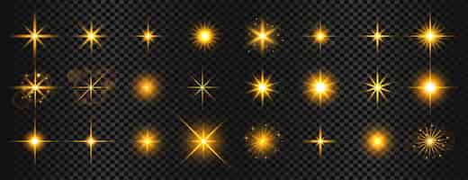 Free vector set of transparent starlight particle background add a sparkle of glamour