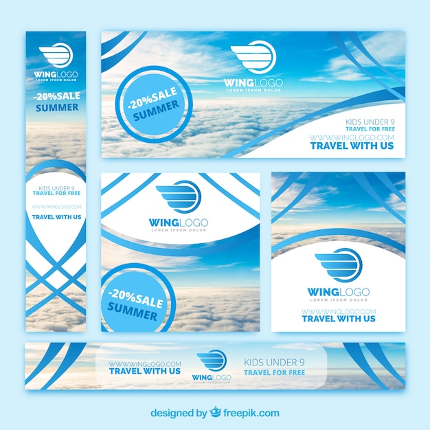 Set of travel agency banners