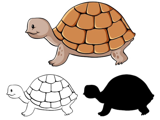 Free Vector set of turtle cartoon