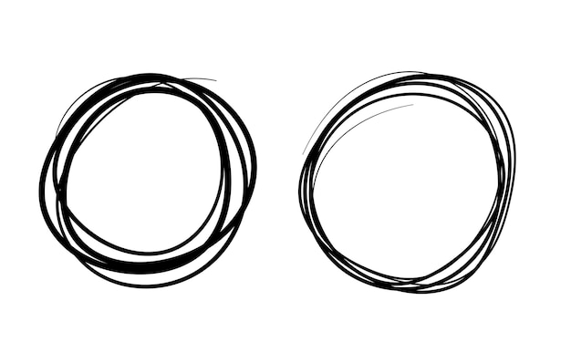 Free Vector set of two overlapping hand drawn circles