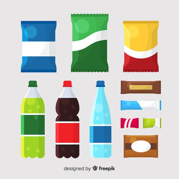 Free Vector set of unhealthy snacks