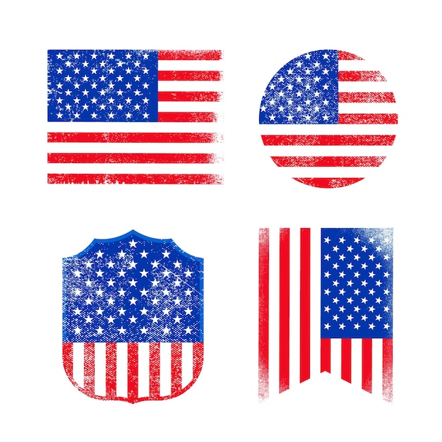 Set of usa flags