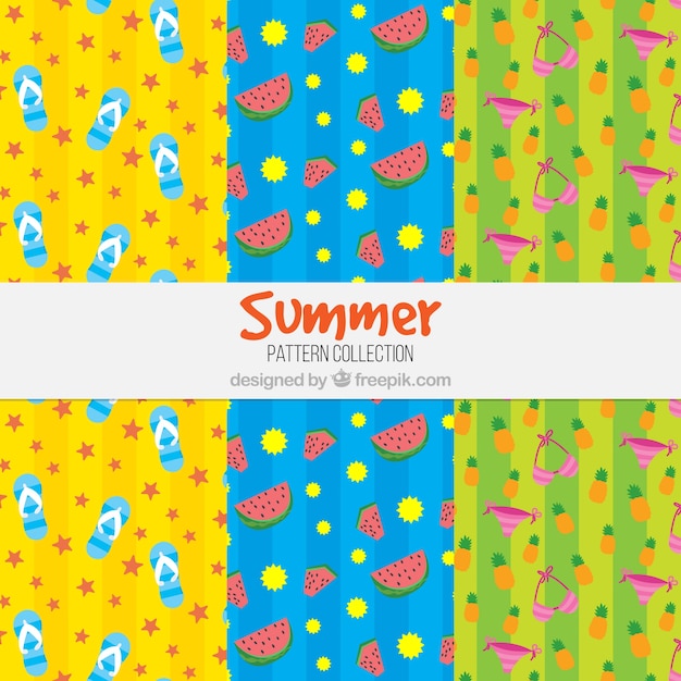 Set of various summer patterns