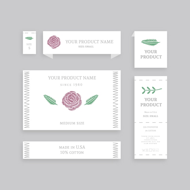 Free Vector set of various your product name paper etiquettes