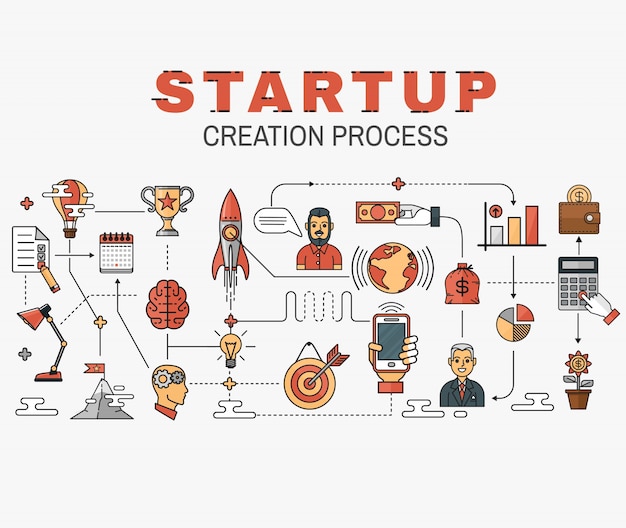 Set of vector icons and elements of application development