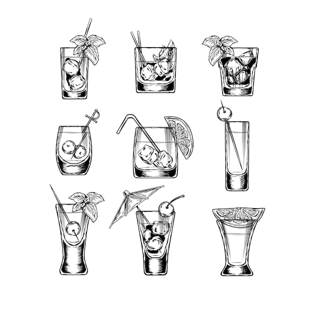 Set of vector illustration stemware