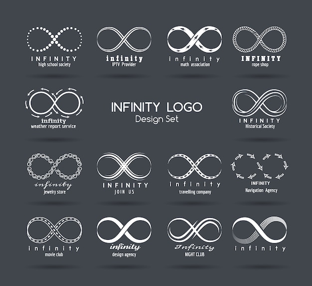 Set of vector infinity logo set.