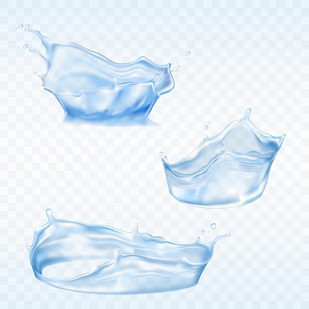 Set of vector water splashes