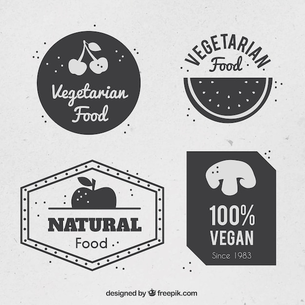 Free Vector set of vegan logos 