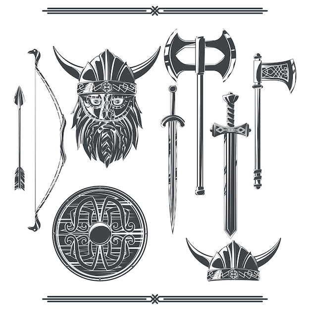 Set of viking's elements