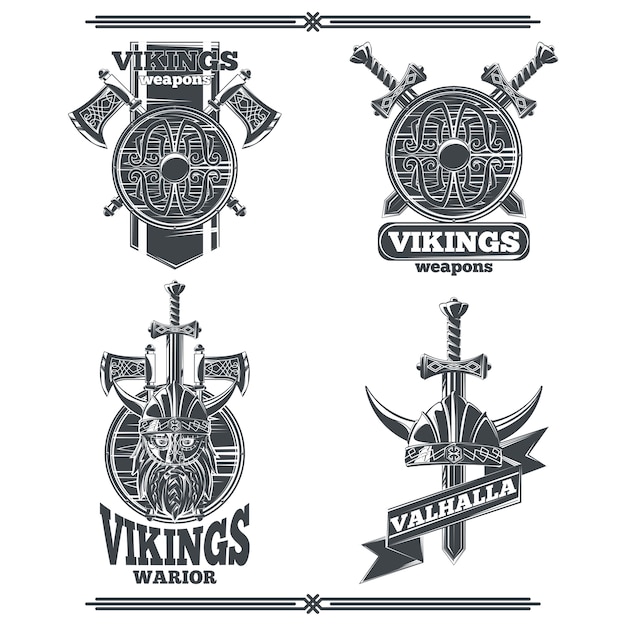 Free vector set of viking's emblems