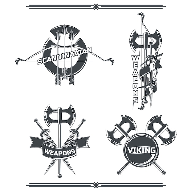 Free vector set of viking's emblems