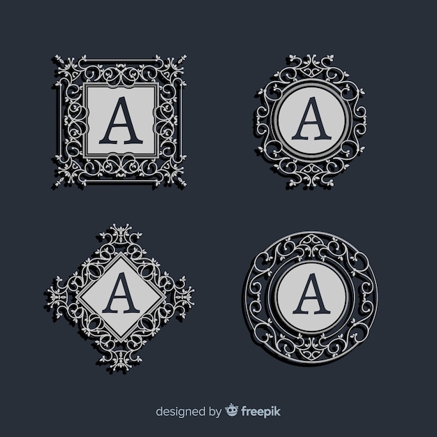 Free vector set of vintage ornamental logos