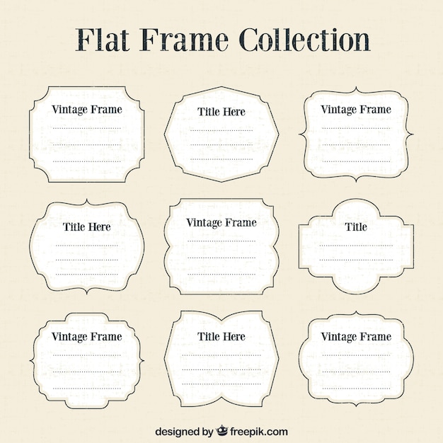 Free Vector set of vintage text frames