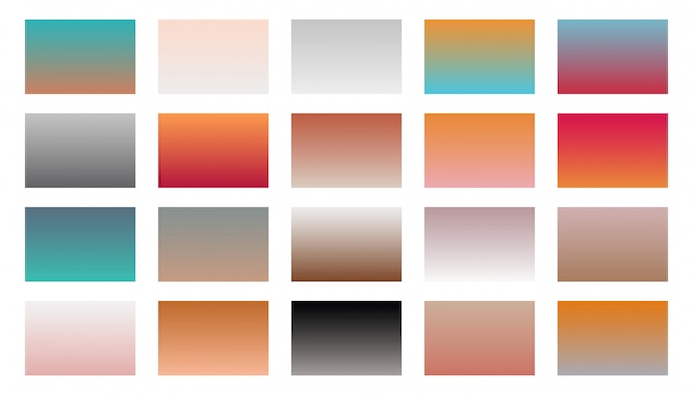 Set of warm gradients shades combination design