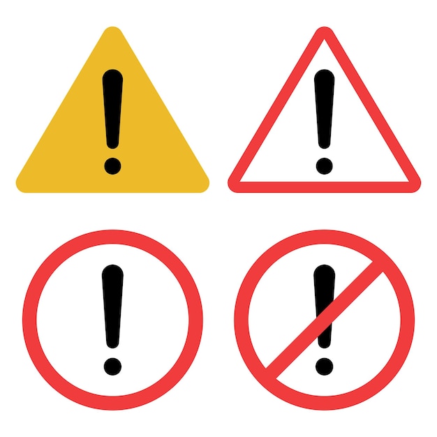 Free vector set of warning signs