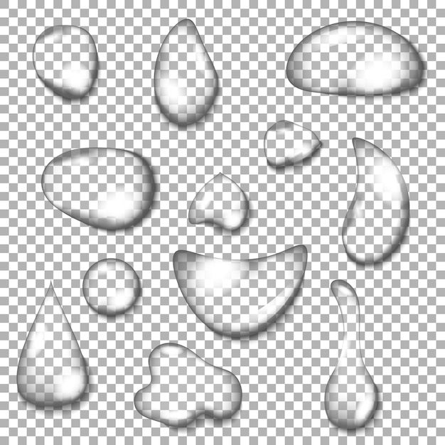 Free Vector set of water drops