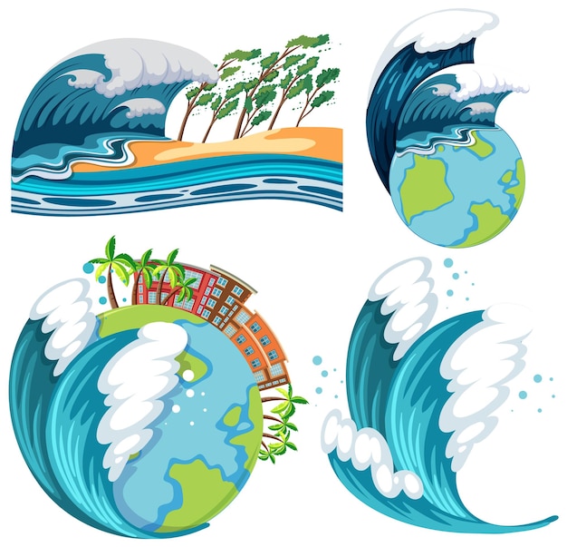 Set of wave icon