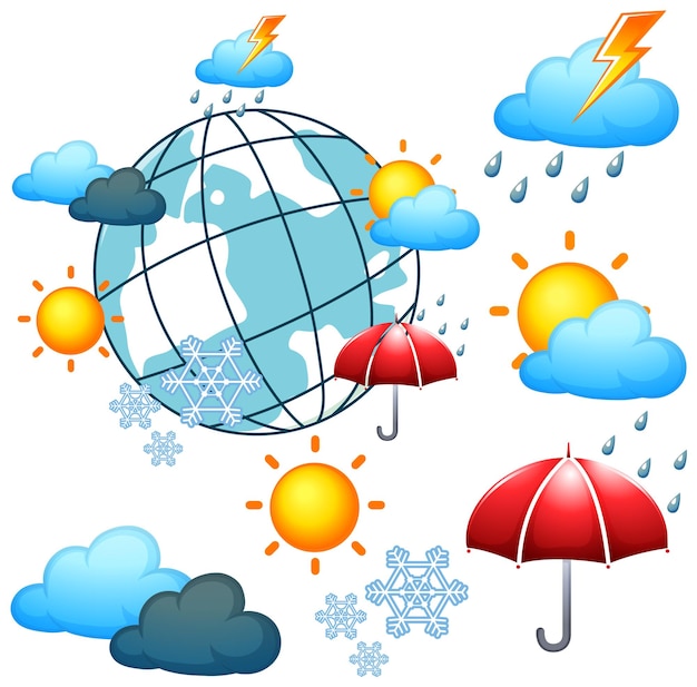 Free vector set of weather icons