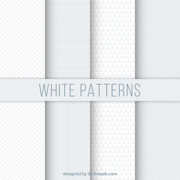 Set of white geometric patterns