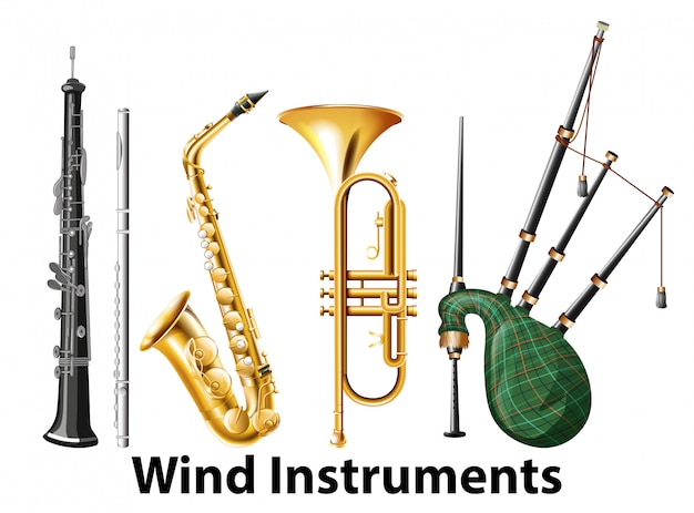 Free vector set of wind instruments