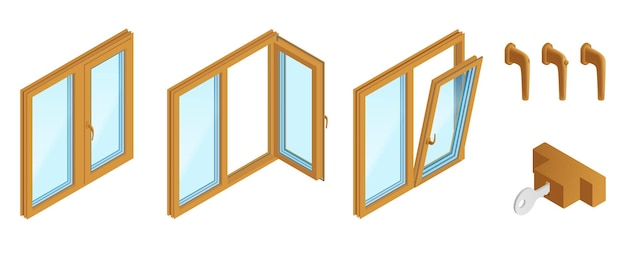 Set of windows and accessories