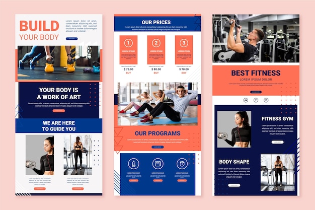 Set of workout email template