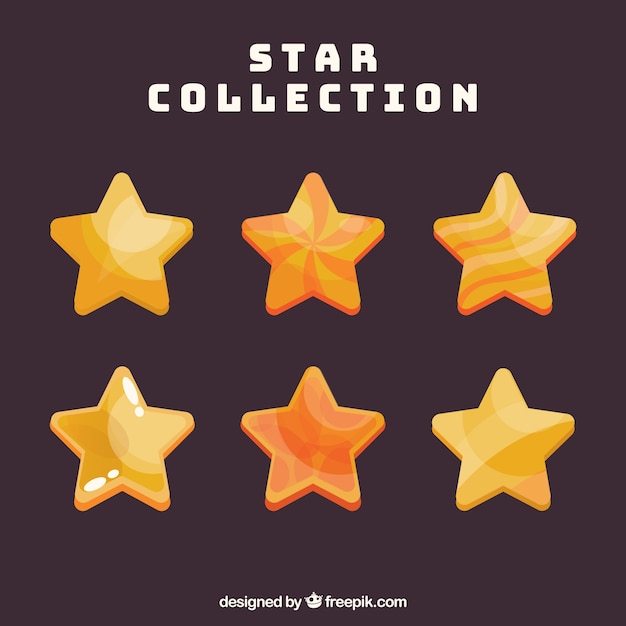 Set of yellow and orange stars