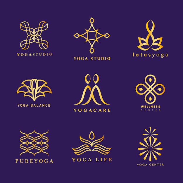 Free vector set of yoga logo vector