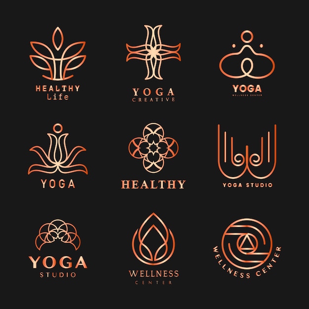 Set of yoga logo vector